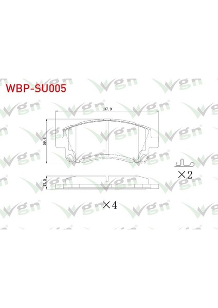 Fren Balata On Subaru Forester (Sf) 1995-2002 / Impreza 1992-2000 / Impreza 2000-2007 / Legacy Iı (Bd,bg) 1994-1999 / Outback (Be, Bh) 1998-2003