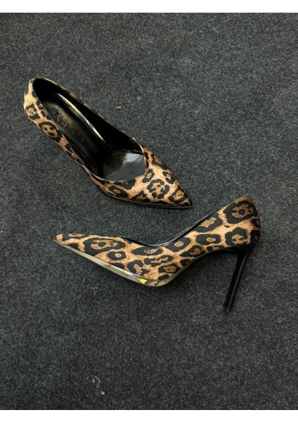 Jolie Leopar Yan Detay Platformlu Topuklu Ayakkabı modelleri