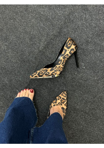 Jolie Leopar Yan Detay Platformlu Topuklu Ayakkabı indirimleri