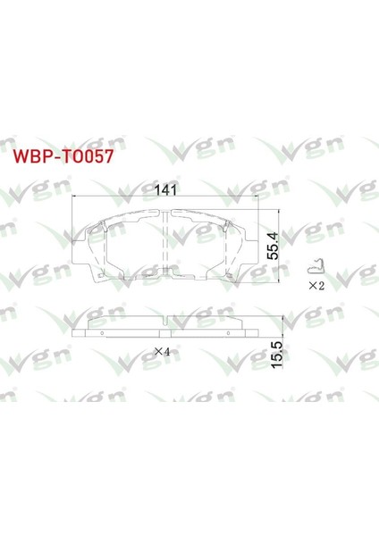 Fren Balata On Ikazlı Toyota Avensıs 1.6 Vvt-I - 1.8 16V - 2.0 Vvt-I - 2.0 D-4d 1999-2003 / Carına E 2.0i - 2.0 D 1992-1997 / Celıca 2.0 1993-1999