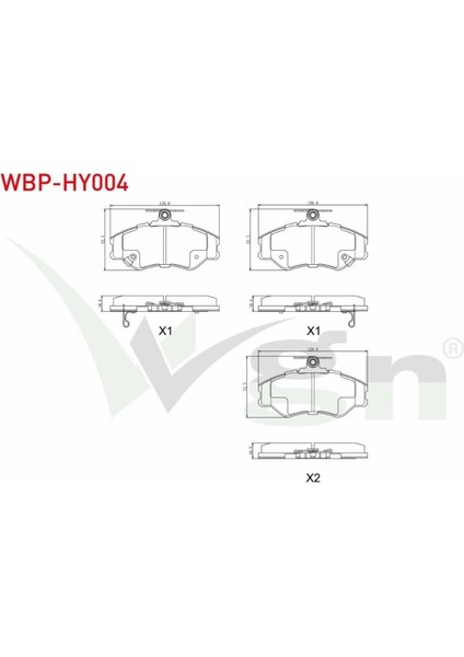 Fren Balata Ikazlı On Hyundaı H100 2.5 D Mınıbus 18.00MM 1993-2004