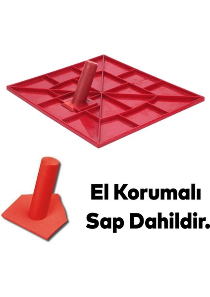 Saplı Plastik Sıvacı Küreği Harç Duvar Beton Sıva Yayma 44X36 cm Boyutunda Plastik Sap