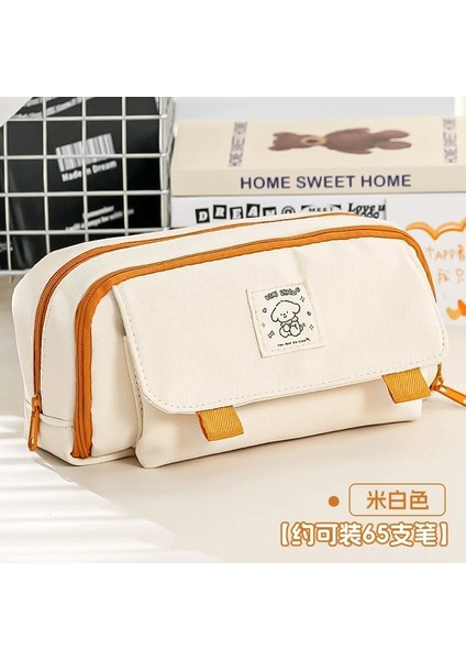 Trousse Okul Malzemeleri Kutusu Kutusu Katmanlı Kapasiteli Kalemlik Kalem Kalem Çift Büyük (Yurt Dışından)