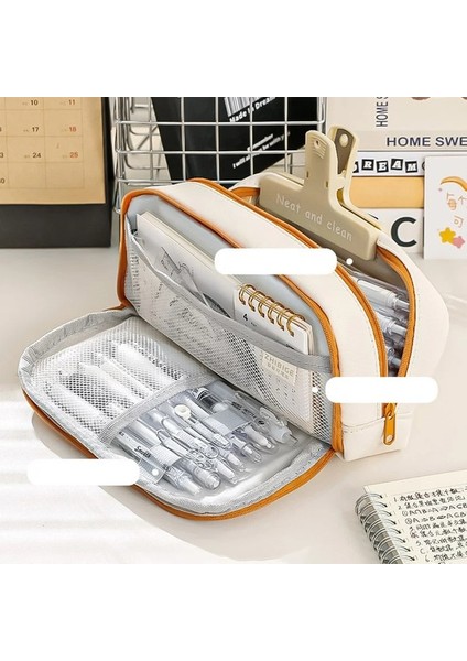 Trousse Okul Malzemeleri Kutusu Kutusu Katmanlı Kapasiteli Kalemlik Kalem Kalem Çift Büyük (Yurt Dışından) modelleri