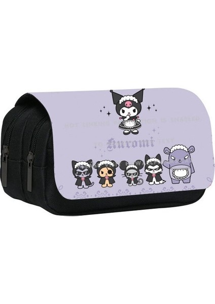 Sevimli Kuromi Kuromi Kılıfı Katmanlı Karikatür Kapasiteli Kalem Kalem Çift Çevrede Büyük (Yurt Dışından)