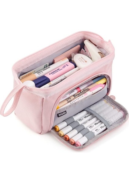 x x Pembe Kutusu Kapasiteli Kalem Geniş 9.5 22 12CM - (Yurt Dışından)