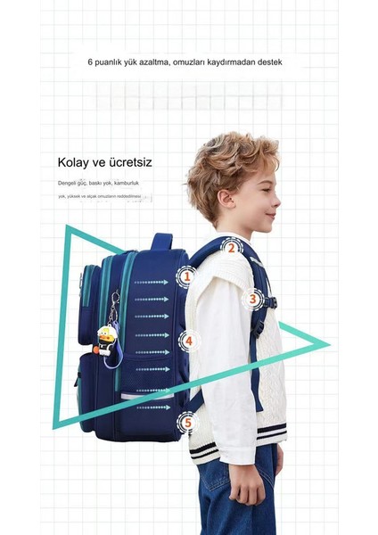 Ilkokul Öğrencileri Sırt Çantası Çocuk Omurga Koruma Sırt Çantası Su Geçirmez Büyük Kapasiteli Ders Çantası ile (Yurt Dışından) fiyatları