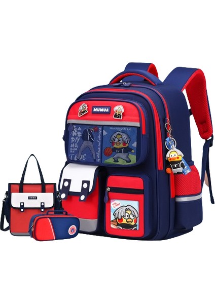 Ilkokul Öğrencisi Sırt Çantası Çocuk Omurga Koruma Sırt Çantası Su Geçirmez Büyük Kapasiteli Kalem Kutusu ve Özel Ders Okul Çantası (Yurt Dışından)