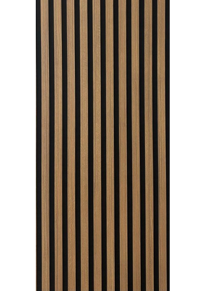 Özel Kompozit Mdf / Neme Dayanıklı Akustik Duvar Paneli / 60X280 / Koyu Teak /10 mm Keçe /10 mm Çıta