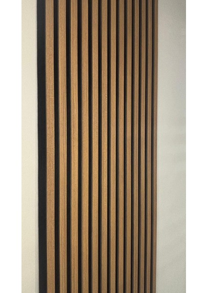 Özel Kompozit Mdf / Neme Dayanıklı Akustik Duvar Paneli / 60X280 / Koyu Teak /10 mm Keçe /10 mm Çıta