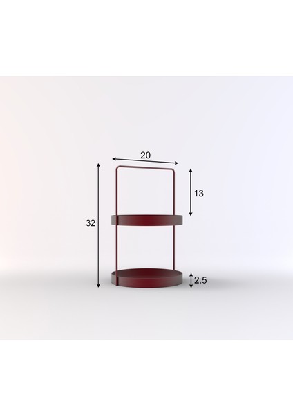 Luna 2 Katlı Bordo Metal Organizer - Çok Amaçlı Düzenleyici - Luna fırsatları