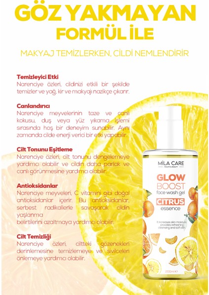 Glow Boost Citrus Makyaj ve Yüz Yıkama Jeli 200 Ml x 2 Adet