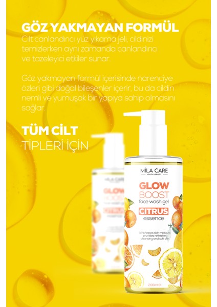 Glow Boost Citrus Makyaj ve Yüz Yıkama Jeli 200 Ml x 2 Adet