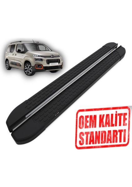 Berlingo ''Kısa Şase'' 2019 2024 Araca Özel Nevada Siyah Yan Basamak
