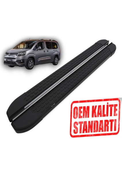 Proace City ''Kısa Şase'' kısa Şase 2019 2024 Araca Özel Nevada Siyah Yan Basamak