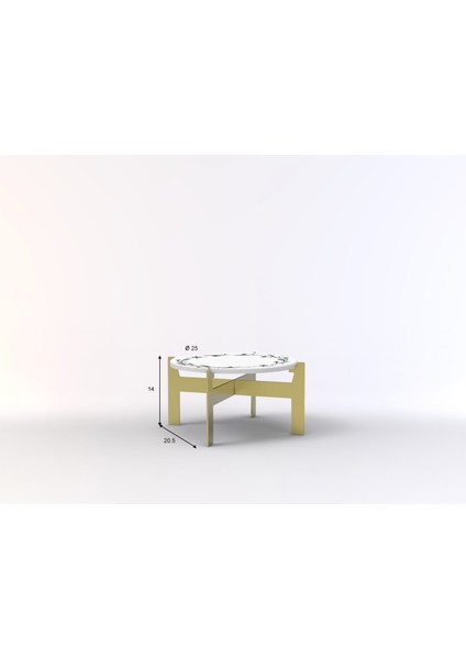 Gold Metal Dekoratif Mini Sehpa - Yüksek Sunum Standı - Ince Desen Blume indirimleri