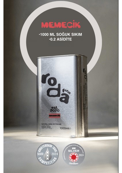 Memecik Teneke Natürel Sızma Zeytinyağı 1000 ml
