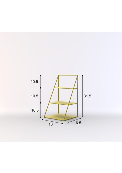 3 Katlı Sarı Piramit Metal Organizer - Çok Amaçlı Aksesuar Rafı - Stardust