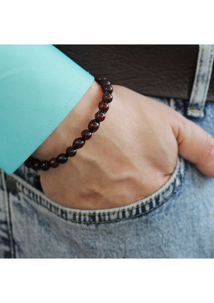 Makrome Örgülü Küre Kesim Kırmızı Doğal Damla Kehribar Bileklik modelleri