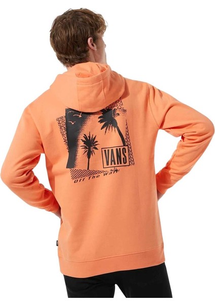 Palm Tree Po Erkek Turuncu Kapüşonlu Sweatshirt