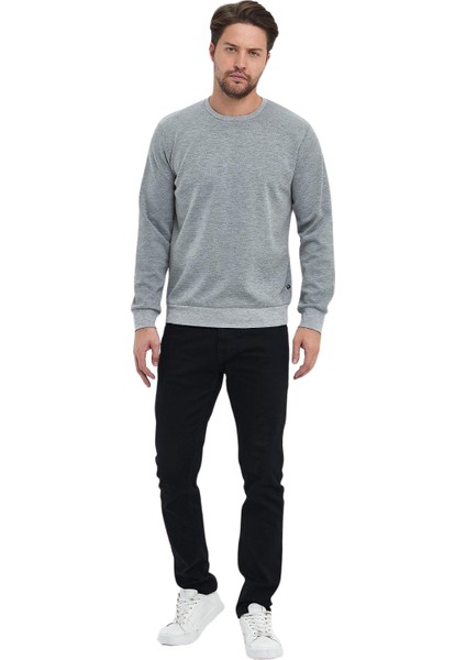 Erkek Yağmur Desen Sıfır Yaka Sweat