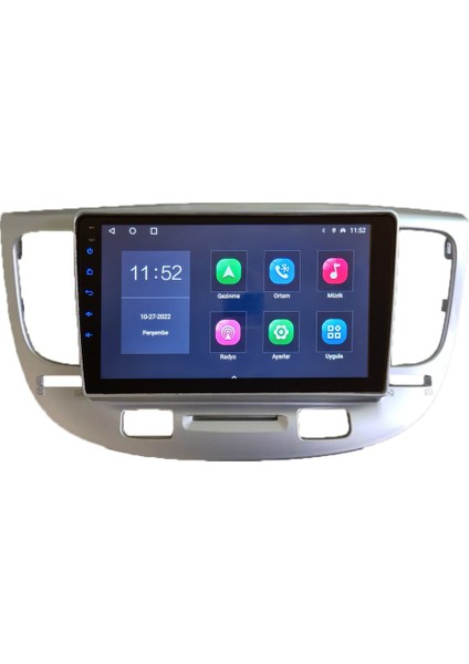 Kia Rio 2006-2011 Yıl Android Sürüm 13 Kablosuz Carplay Navigasyon Multimedya 9 Inç Ekran 4G Ram + 32GB Hafıza Çerçeveli ve arka görüş kameralı