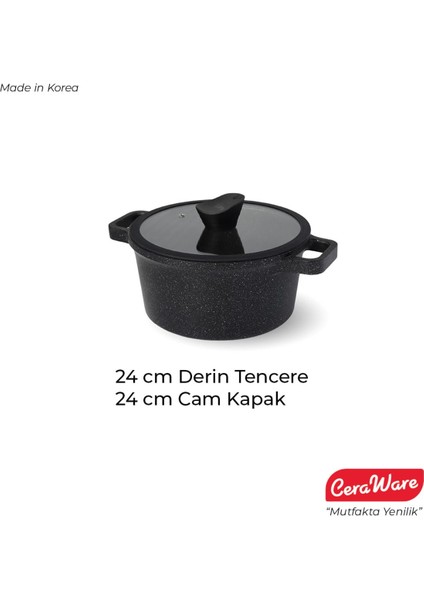 Vetta Megastone Kaplama Yapışmaz 24 cm Derin Tencere Siyah fiyatları
