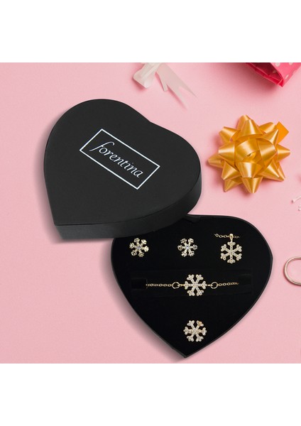 Altın Kaplama Kar Tanesi Kolye Küpe Bileklik Ayıcık Set PS1602 fiyatları