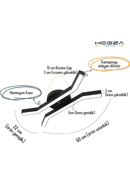 Formica (Gri Kasa, Sarı Işık) Ledli Modern Plafonyer LED Avize Salon Mutfak Oturma Odası Antre Hol Çocuk Odası LED modelleri