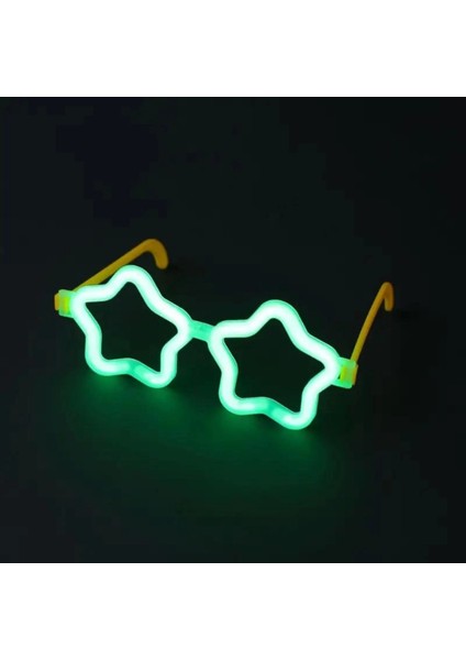 Yıldız Glow Gözlük Yıldız Şekilli Glow Stick Gözlüğü Glow Partisi Gözlük 12 Adet