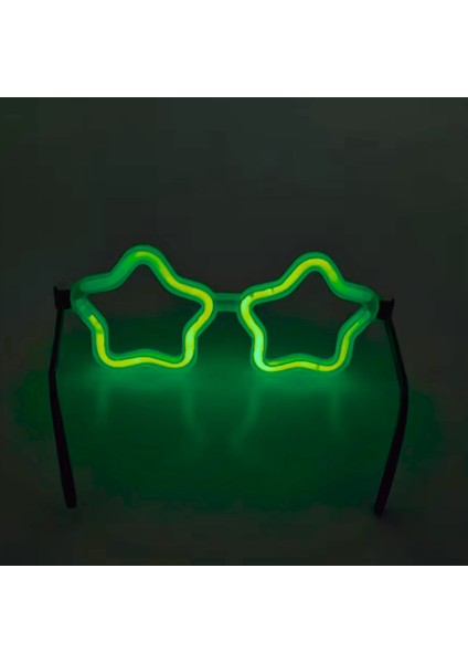 Yıldız Glow Gözlük Yıldız Şekilli Glow Stick Gözlüğü Glow Partisi Gözlük 12 Adet