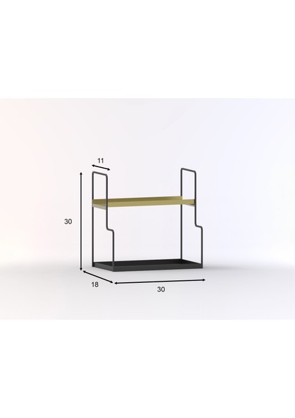 Siyah ve Gold Metal Organizer - 2 Katlı Çok Amaçlı Düzenleyici - Ladder