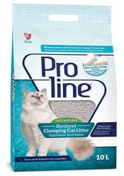 Proline Marsilya Sabun Kokulu Topaklanan Bentonit Kedi Kumu 10 Lt