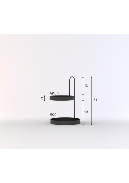 İki Katlı Siyah Metal Organizer - Aksesuar Ve Makyaj Düzenleyici - Latte