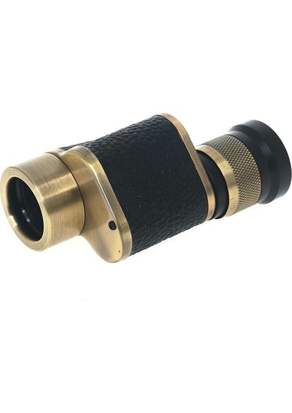 6X24 Baıgısh, Askeri Tarzi Pirinç ve Deri Kaplamalı, Deri Çantalı Monocular Dürbün Sarı