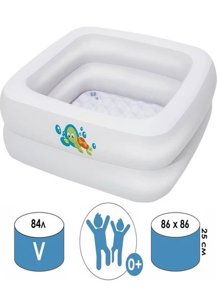 86/86/25CM 1-3 Yaş Yenidoğan Şişme Bebek Banyo Küveti Çocuk Mini Havuz