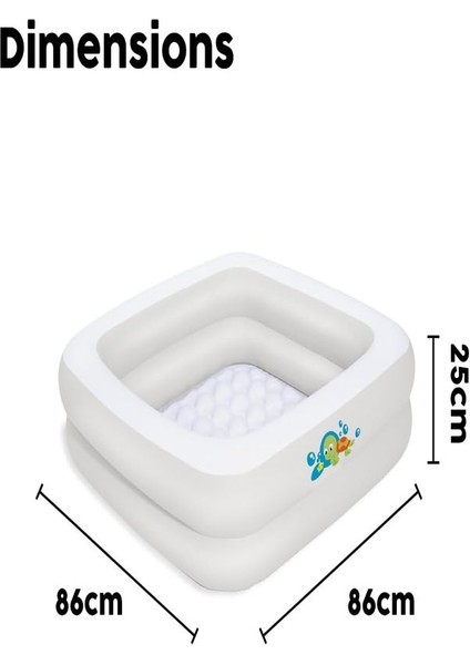 86/86/25CM 1-3 Yaş Yenidoğan Şişme Bebek Banyo Küveti Çocuk Mini Havuz