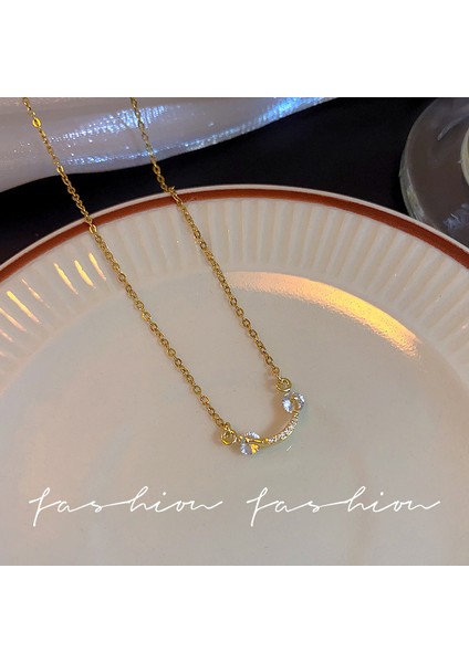 High-End Hafif Lüks Titanyum Çelik Kolye Kadın Niş Tasarımı Sıcak Kız Inci Köprücük Kemiği Zinciri Moda Çok Yönlü Aksesuar (Yurt Dışından)