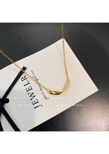 High-End Hafif Lüks Titanyum Çelik Kolye Kadın Niş Tasarımı Sıcak Kız Inci Köprücük Kemiği Zinciri Moda Çok Yönlü Aksesuar (Yurt Dışından)