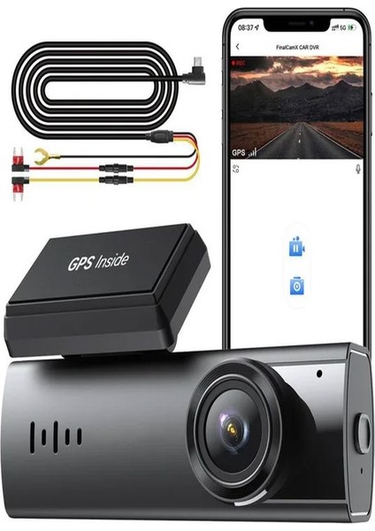 Dvr+Wi-Fi 1920/1080P Gece Görüşlü 170º Geniş Açı Algılama Sensör Araç Içi Kamera Dash Cam