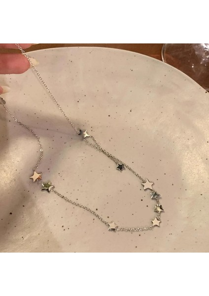 High-End Hafif Lüks Titanyum Çelik Kolye Kadın Niş Tasarımı Sıcak Kız Inci Köprücük Kemiği Zinciri Moda Çok Yönlü Aksesuar (Yurt Dışından)