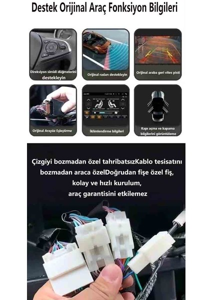 Mercedes Benz C （2007-2011 Yıl） Android Sürüm 13 Kablosuz Carplay Navigasyon Multimedya 9 Inç Ekran 4G Ram + 64GB Hafıza Çerçeveli ve arka görüş kameralı