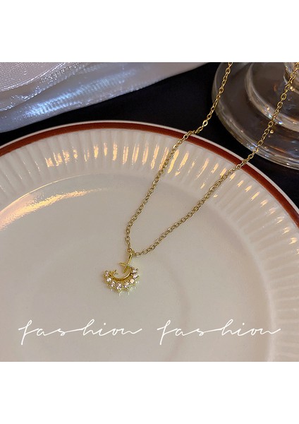 High-End Hafif Lüks Titanyum Çelik Kolye Kadın Niş Tasarımı Sıcak Kız Inci Köprücük Kemiği Zinciri Moda Çok Yönlü Aksesuar (Yurt Dışından)