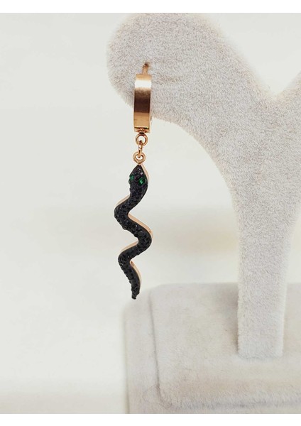 Yılan Temalı Rose Gold Renkli Çelik Küpe (54526) fırsatları