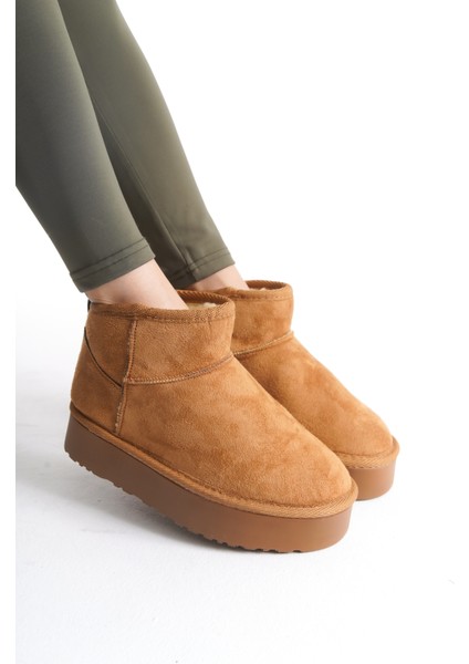 Kadın Süet Yüksek Taban Ug Örgülü Bot