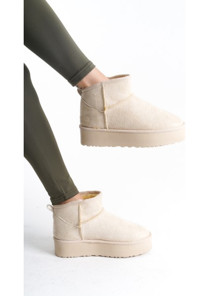 Kadın Süet Yüksek Taban Ug Örgülü Bot indirimleri