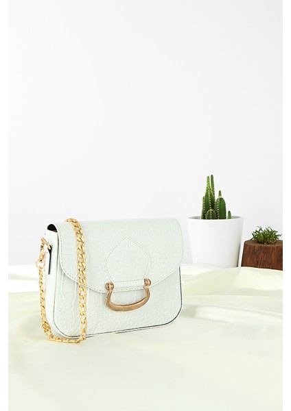 Kadın Beyaz Askılı Omuz Çantası PS2080