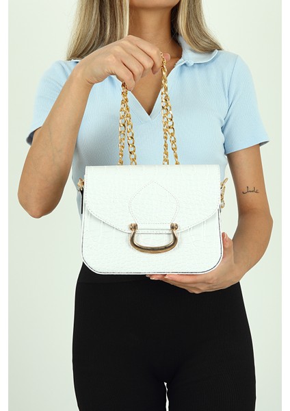 Kadın Beyaz Askılı Omuz Çantası PS2080 modelleri
