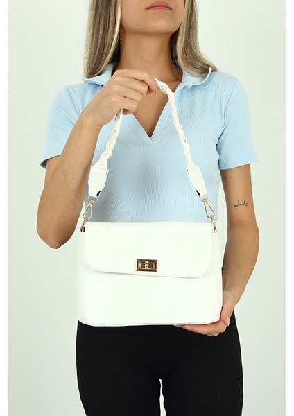 Beyaz Kadın Askılı Omuz Çantası PS2074 modelleri