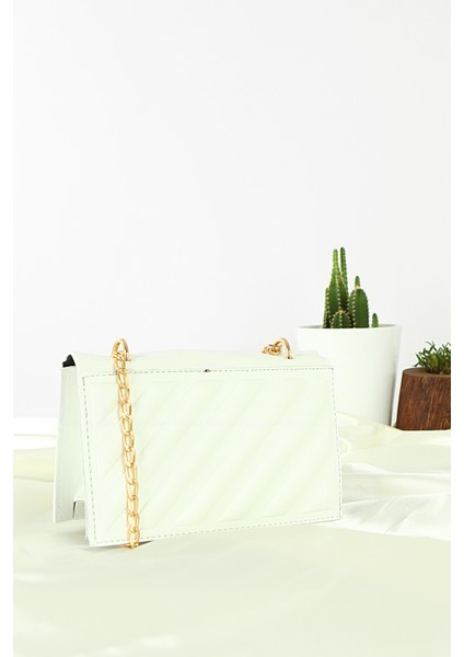 Kadın Beyaz Askılı Omuz Çantası PS2086